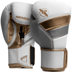 Hayabusa T3 Boxing Gloves – White/Gold | Premium Training Gloves