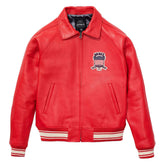 Avirex Red Leather Bomber Jacket – Handcrafted Iconic Style