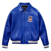Avirex Navy Blue Leather Bomber Jacket – Iconic Style