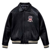 Avirex Black Leather Bomber Jacket – Iconic Aviator Style