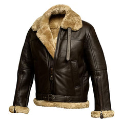 Men's Brown RAF B3 Leather Bomber Jacket – Pilot Flying Style