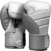 Hayabusa T3 Boxing Gloves – White/Grey | Sleek Premium Training Gloves