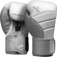 Hayabusa T3 Boxing Gloves – White/Grey | Sleek Premium Training Gloves