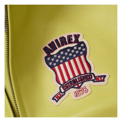 Avirex Lime Green Leather Bomber Flight Jacket – Handmade Iconic Style
