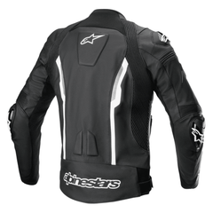 Alpinestars Missile V2 Leather Motorcycle Jacket – Black/White | Tech-Air® 5 Ready | DFS Armor | Nucleon Flex Pro Protection | CE AAA Certified Sport Fit Racing Jacket for Men
