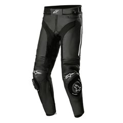 Alpinestars Missile V3 Leather Motorcycle Pants – Black | Tech-Air® 10 Ready | GP-R Lite Knee Armor | Replaceable Sport Knee Sliders | Flex Fit CE AA Certified Racing Pants for Men
