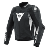 Dainese Super Speed 4 Men’s Black Leather Motorcycle Jacket White Logos
