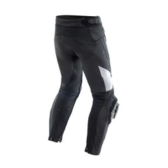 Dainese Delta 4 Men's Leather Motorcycle Pants – Black/White | D-Skin Tutu Cowhide | RSS Knee Sliders | S1 Stretch Inserts | Pro-Shape 2.0 Hip Protection | CE Sport Riding Pants