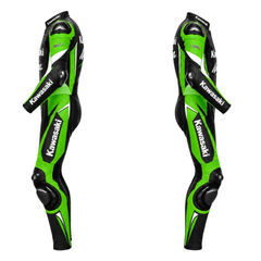 Kawasaki Ninja One-Piece Leather Motorcycle Racing Suit with CE Armor