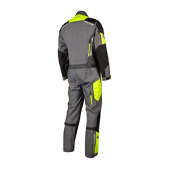 Klim Hardanger One-Piece Touring Motorcycle Suit – Grey/Hi-Vis Yellow | 3-Layer GORE-TEX Pro Shell | D3O Level 1 Armor | 750D Cordura Overlays | 14 YKK Waterproof Vents | High Visibility Adventure Touring Suit for Men