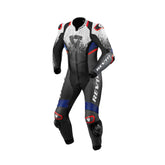 REV'IT! Control One-Piece Leather Race Suit | Black/White/Blue
