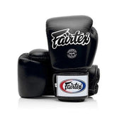Fairtex BGV1 Muay Thai Boxing Gloves – Solid Black | Genuine Leather | Handmade in Thailand