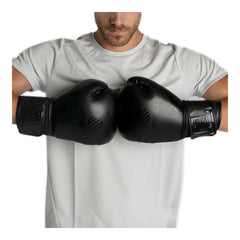 Sanabul Essential Gel Boxing Gloves – All Black | Gel-Infused Impact Protection | Engineered Leather | Ventilated Mesh Palm | Boxing, Kickboxing, MMA & Heavy Bag Training Gloves