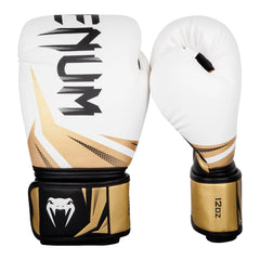 Venum Challenger 3.0 Boxing Gloves – White/Gold | Triple-Layer Foam Protection | High-Quality Synthetic Leather | 12 oz Boxing Training Gloves for All Levels