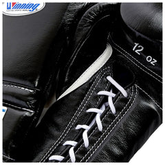 Winning MS-500 Professional Boxing Gloves – Black | Handcrafted Japanese Lace-Up Training & Sparring Gloves Since 1937