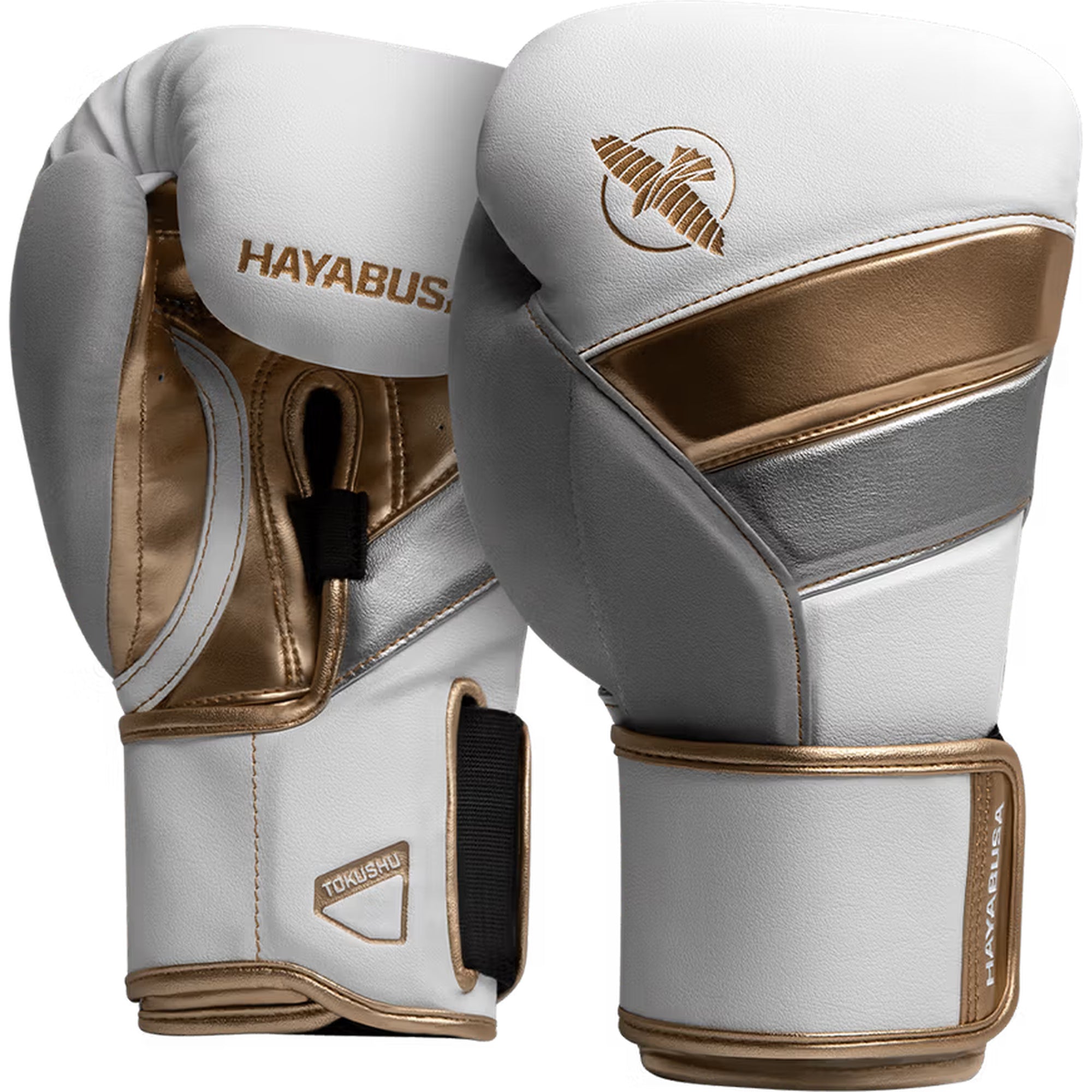 Hayabusa T3 Boxing Gloves – White/Gold | Premium Training Gloves