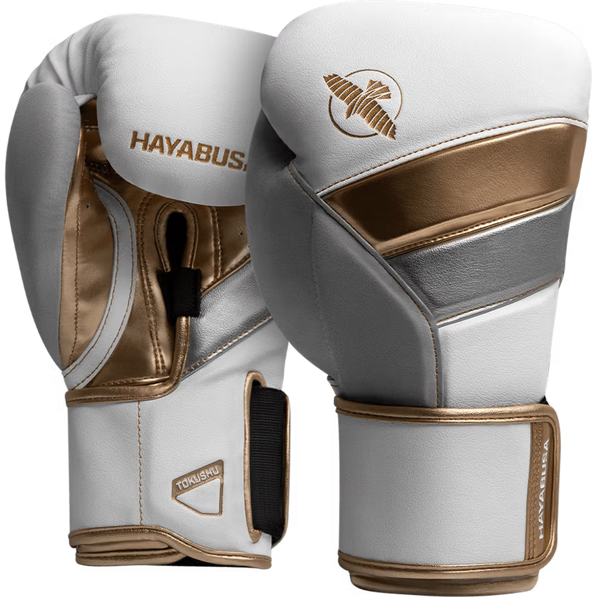 Hayabusa T3 Boxing Gloves – White/Gold | Premium Training Gloves