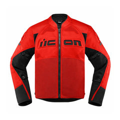 Icon Contra2 Jacket – Red | Men's Textile Motorcycle Jacket with CE D3O Armor