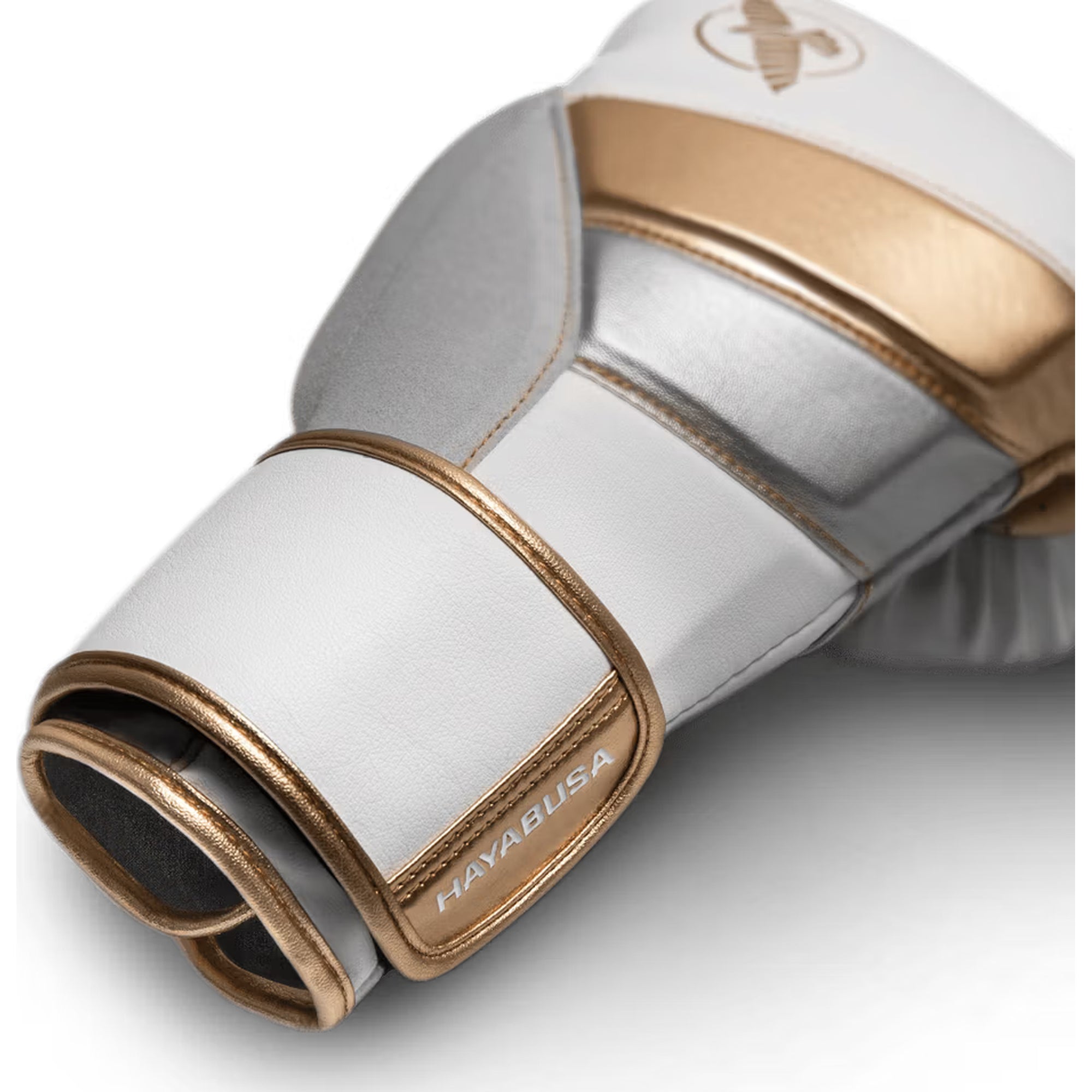 Hayabusa T3 Boxing Gloves – White/Gold | Premium Training Gloves