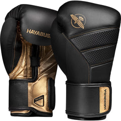 Hayabusa T3 LX Boxing Gloves – Black/Gold | Full-Grain Italian Leather Training Gloves