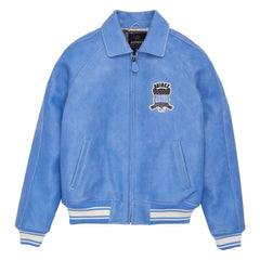 Avirex Denim Blue Leather Bomber Jacket – Iconic Style