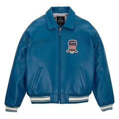 Avirex Dark Blue Leather Bomber Pilot Jacket – Top Quality