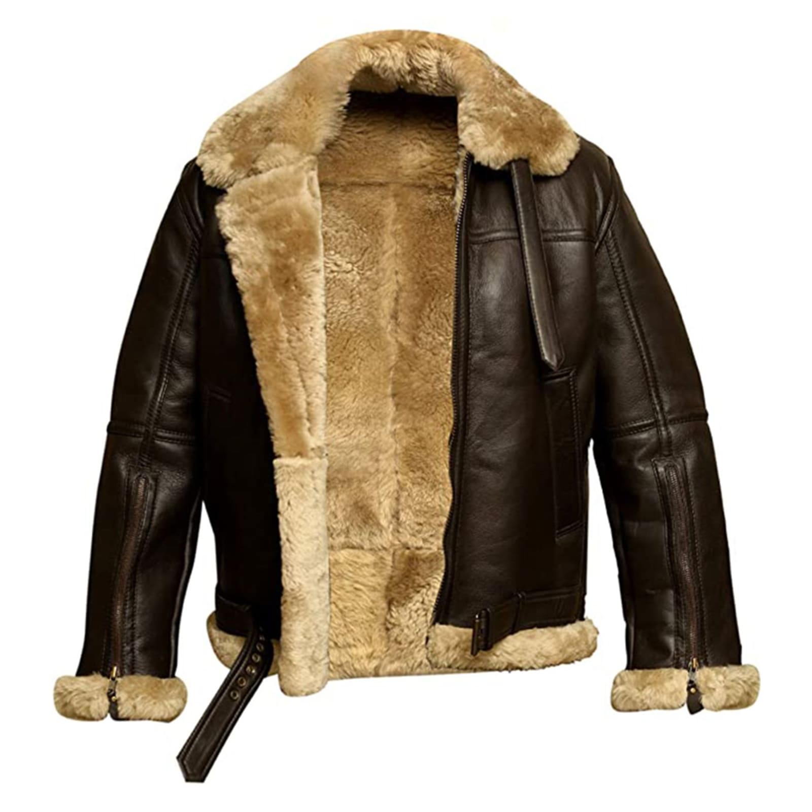 Men's Brown RAF B3 Leather Bomber Jacket – Pilot Flying Style