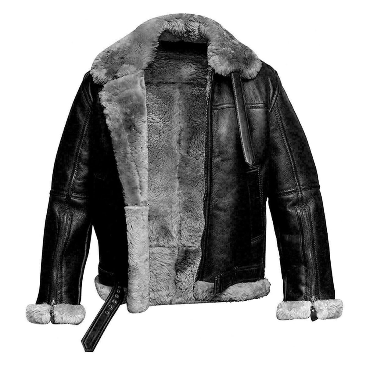 Men's Black RAF B3 Leather Bomber Jacket – Pilot Flying Style
