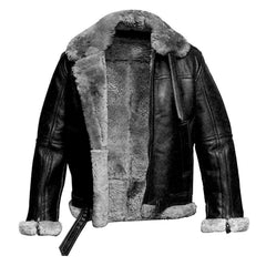 Men's Black RAF B3 Leather Bomber Jacket – Pilot Flying Style