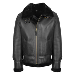 Men's Black B3 Leather Bomber Jacket – Pilot Aviator Style