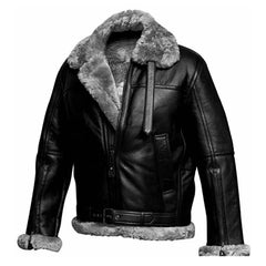Men's Black RAF B3 Leather Bomber Jacket – Pilot Flying Style