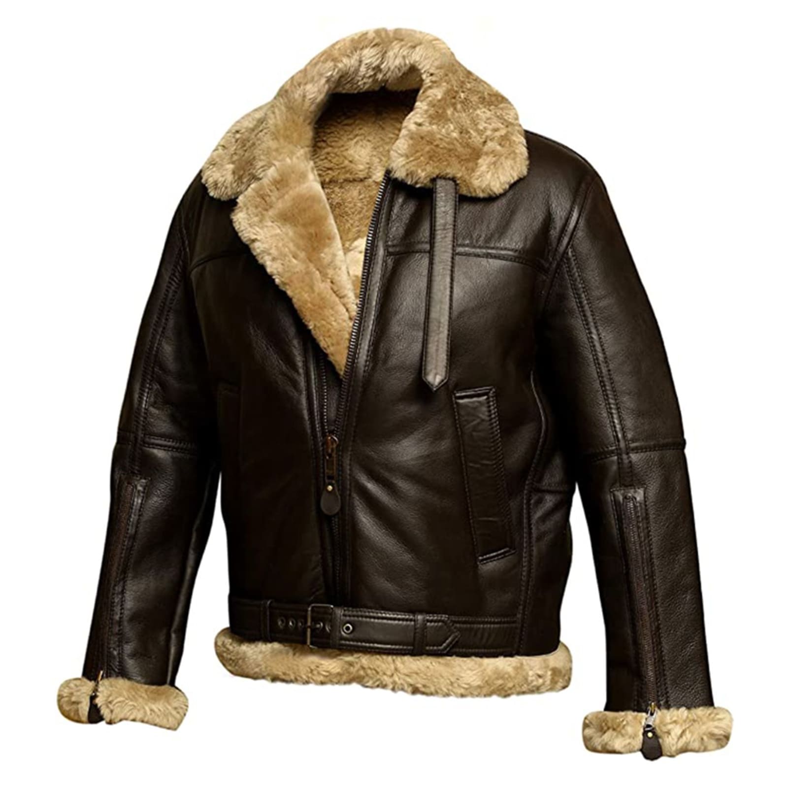Men's Brown RAF B3 Leather Bomber Jacket – Pilot Flying Style