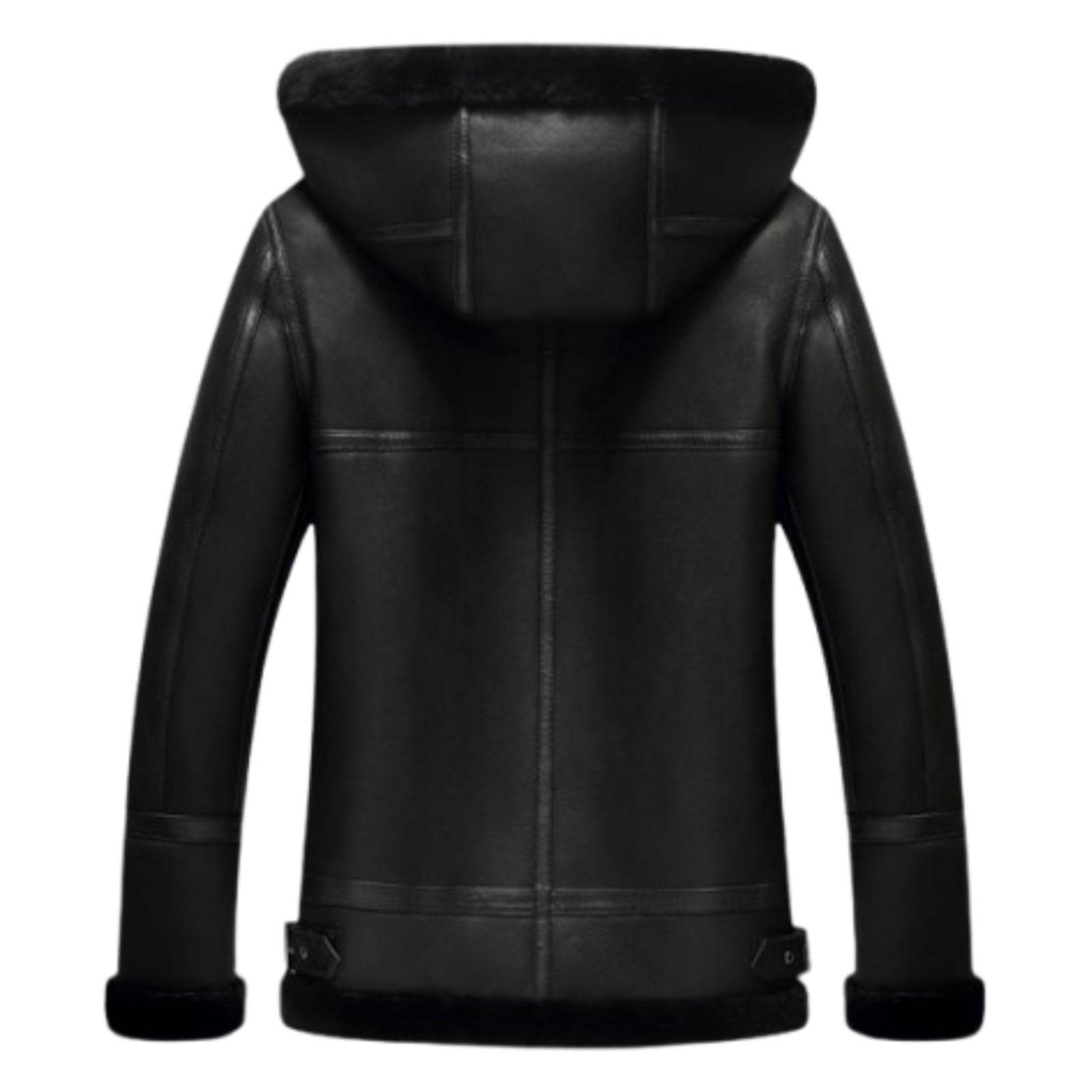 Men's Black Hooded B3 Leather Bomber Jacket – Aviator Flight Jacket
