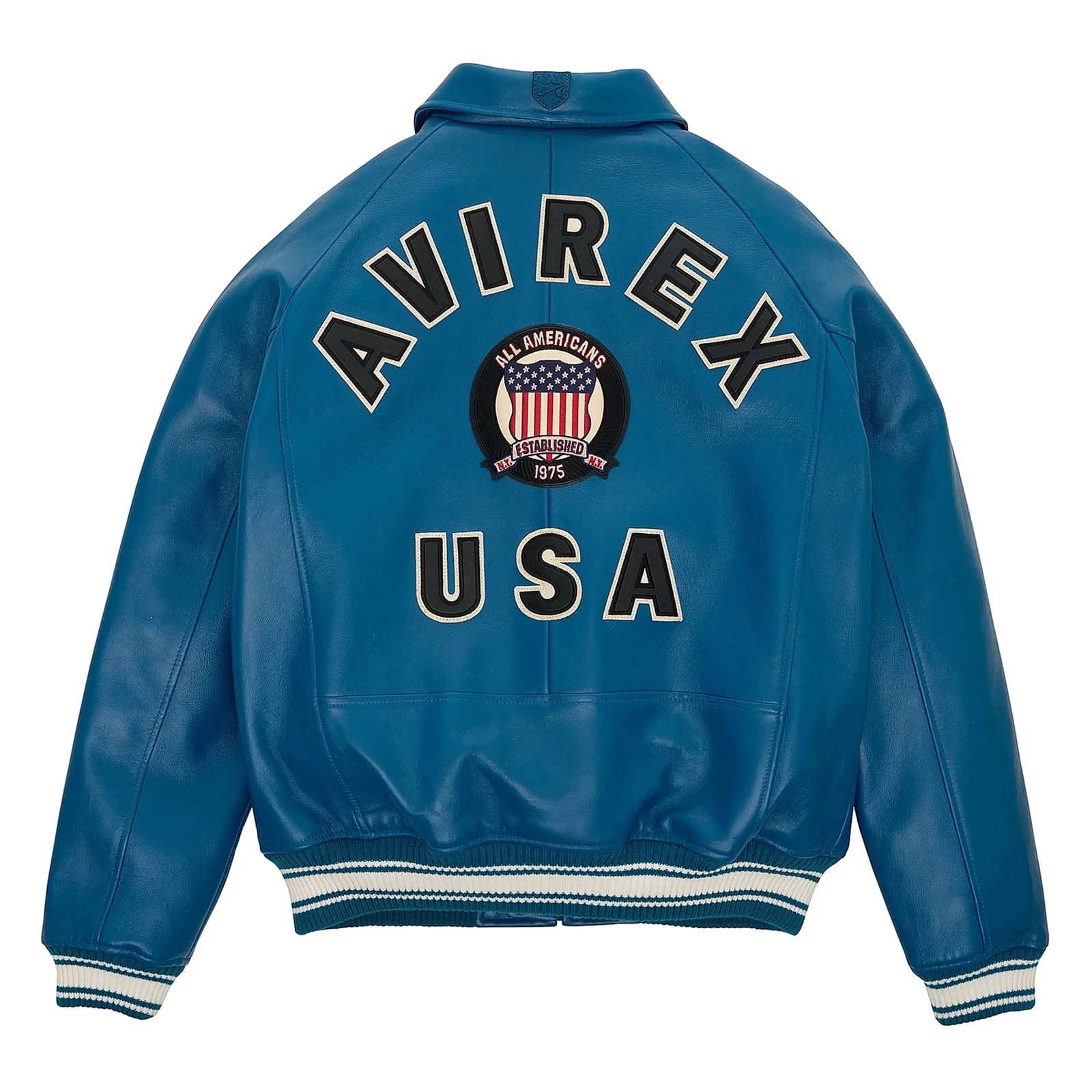 Avirex Dark Blue Leather Bomber Pilot Jacket – Top Quality
