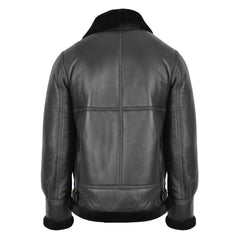 Men's Black B3 Leather Bomber Jacket – Pilot Aviator Style