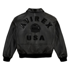 Avirex Iconic Leather Jacket – Men's Black American Flight Jacket