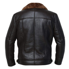 Men's Black Brown B3 Leather Bomber Jacket – Pilot Aviator Style