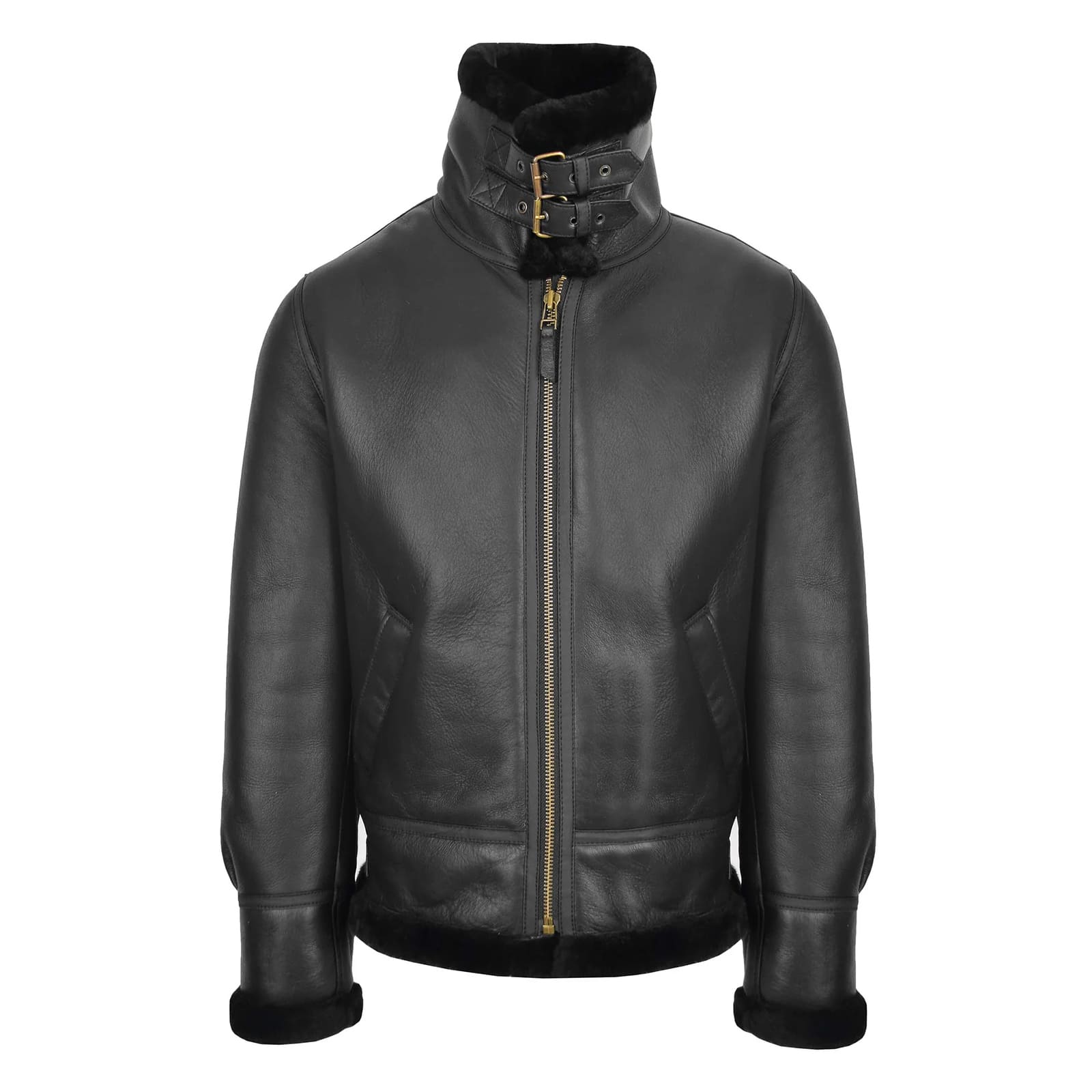 Men's Black B3 Leather Bomber Jacket – Pilot Aviator Style