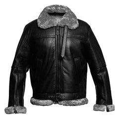 Men's Black RAF B3 Leather Bomber Jacket – Pilot Flying Style