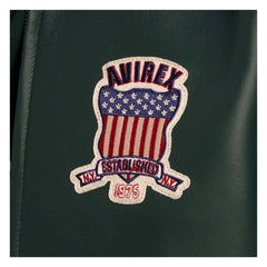 Avirex Dark Green Leather Bomber Jacket – Iconic Aviator Style