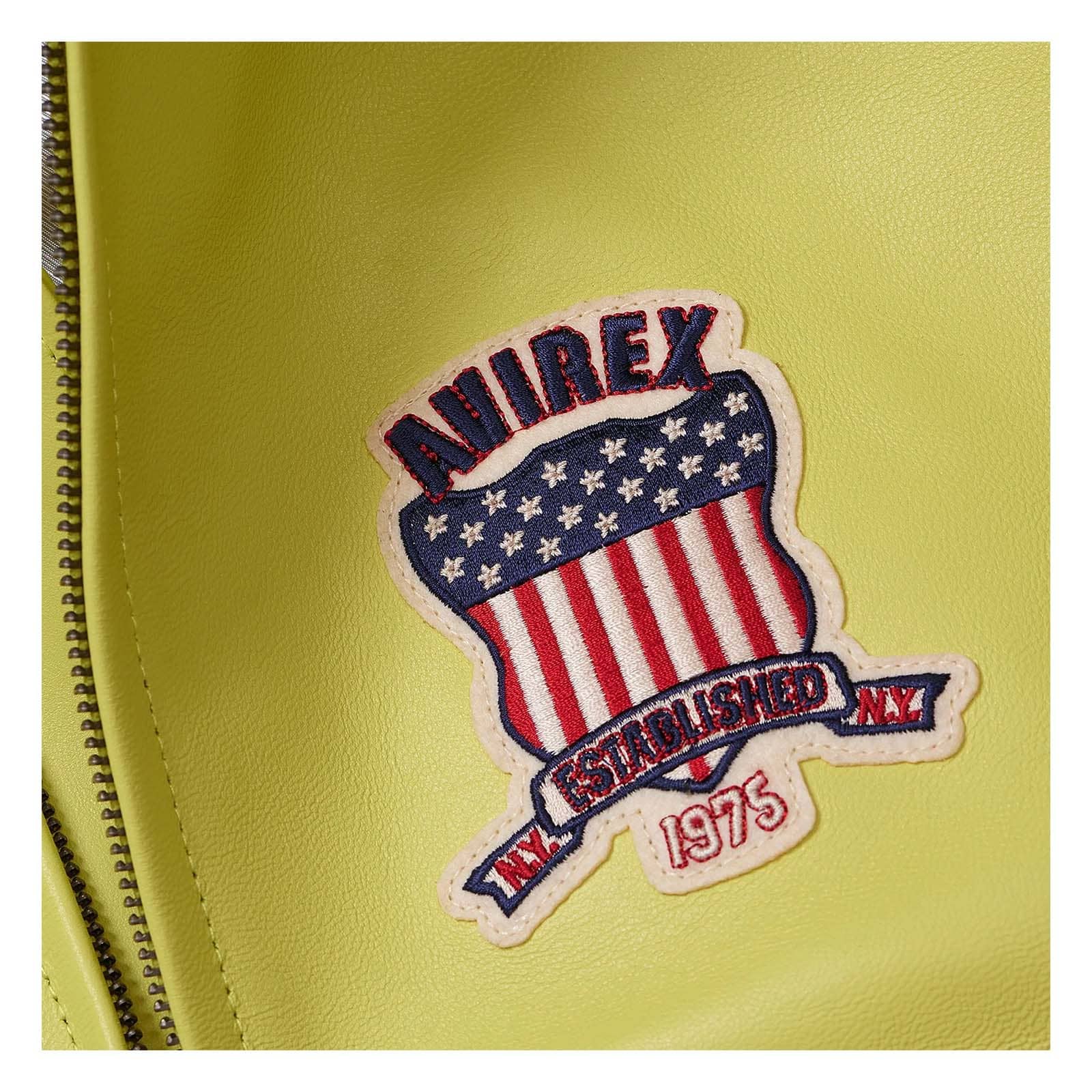 Avirex Lime Green Leather Bomber Flight Jacket – Handmade Iconic Style