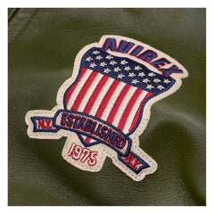Avirex Olive Green Leather Bomber Jacket – Iconic Aviator Style