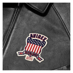 Avirex Black Leather Bomber Jacket – Iconic Aviator Style