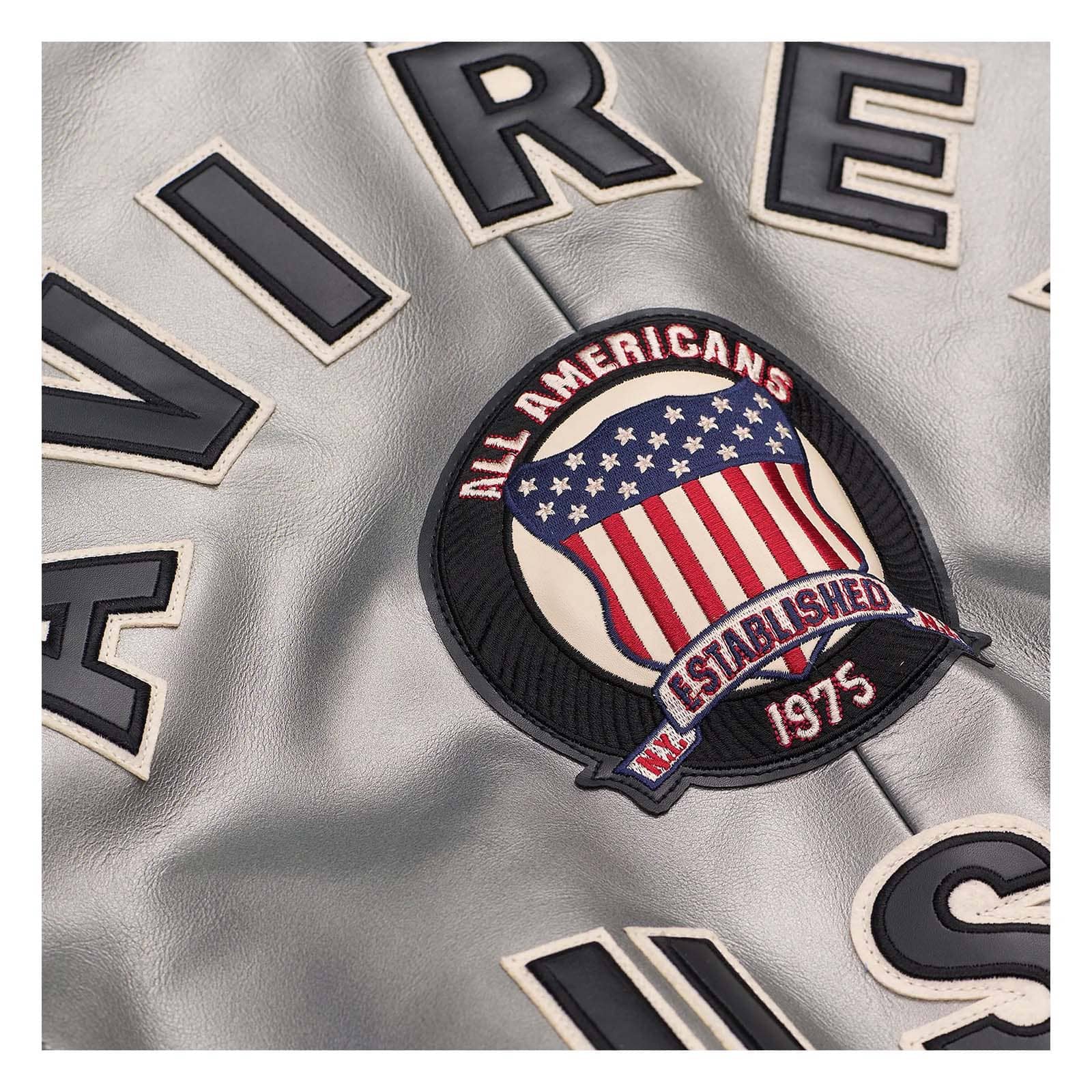 Avirex Silver Leather Bomber Jacket – Handmade Iconic Style