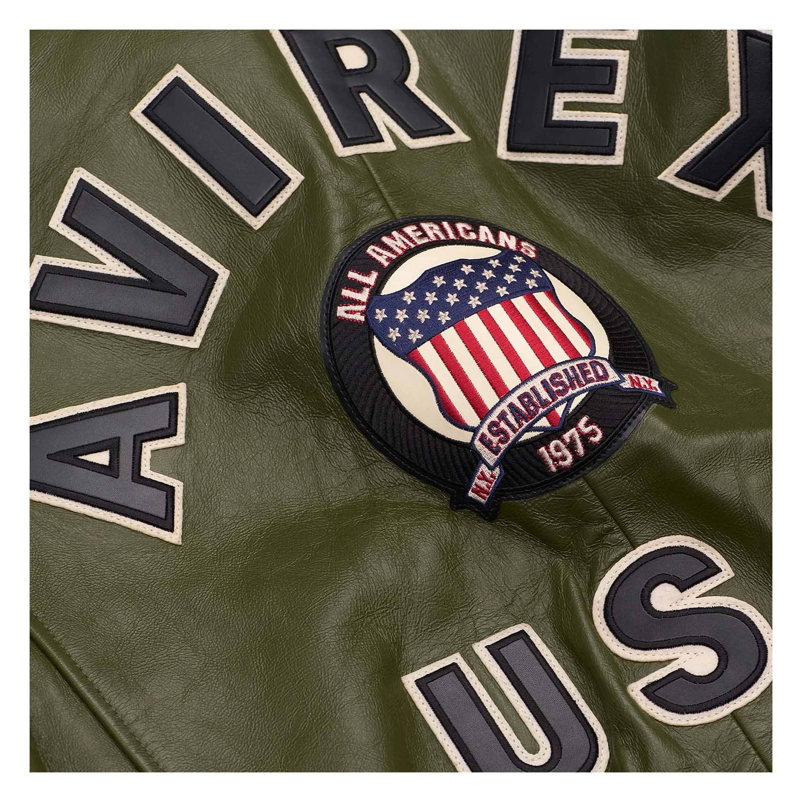 Avirex Olive Green Leather Bomber Jacket – Iconic Aviator Style