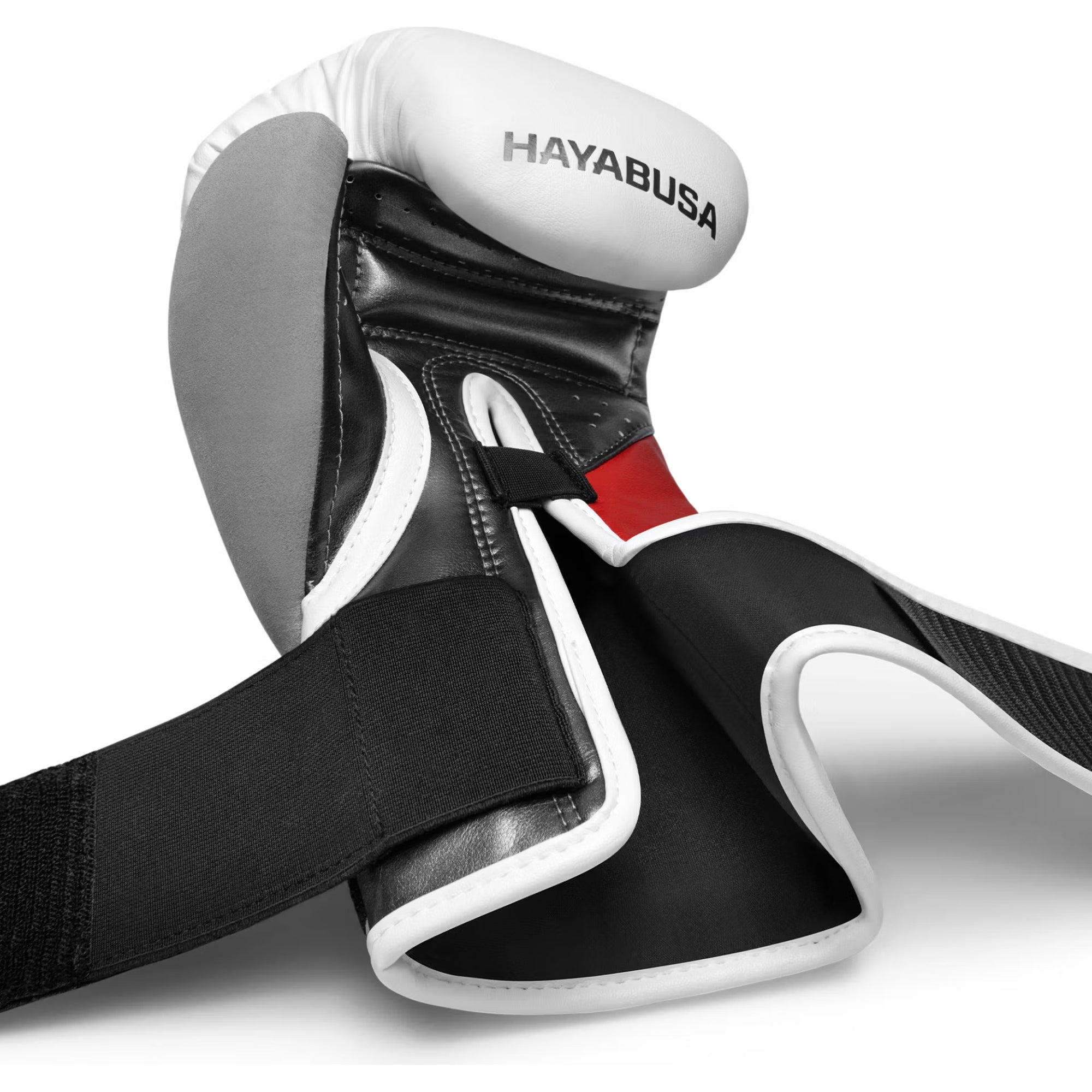 Hayabusa T3 Boxing Gloves – White/Red | Multi-Panel Premium Training Gloves