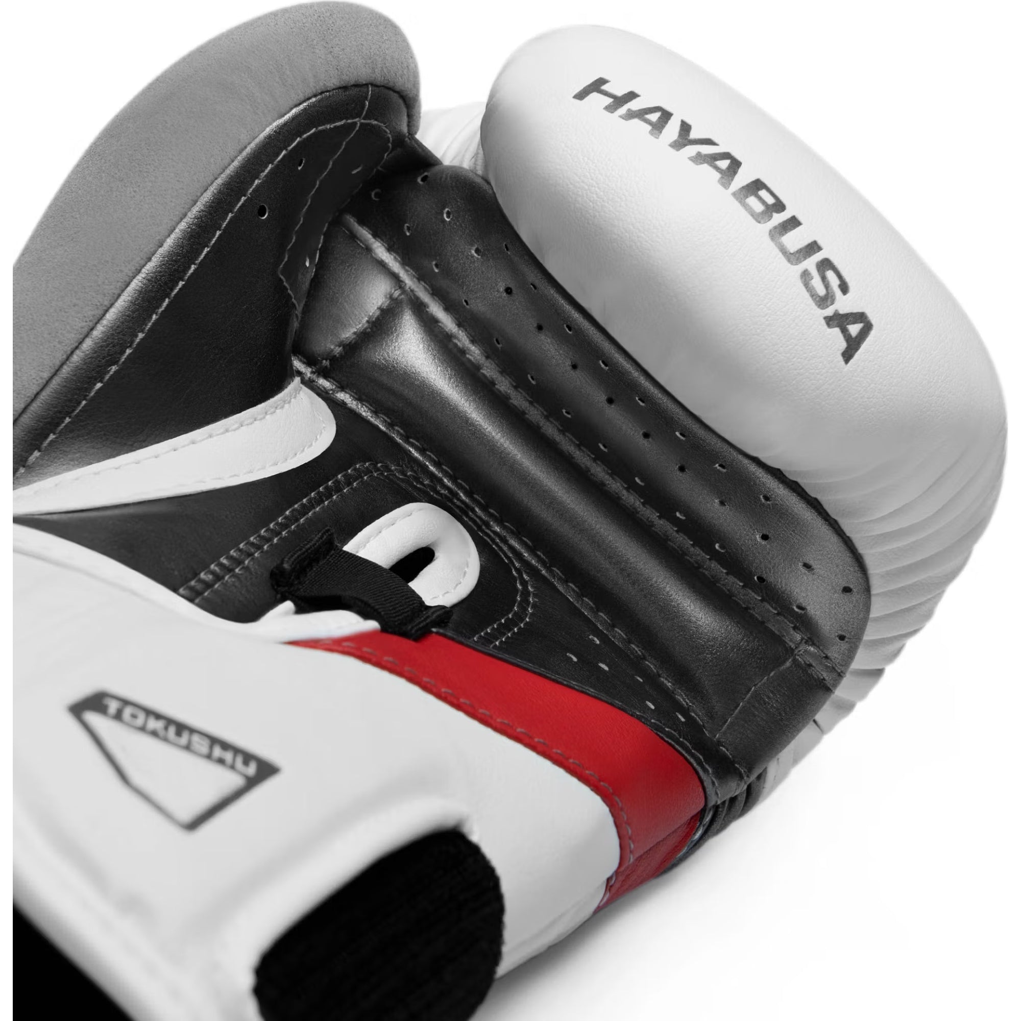 Hayabusa T3 Boxing Gloves – White/Red | Multi-Panel Premium Training Gloves