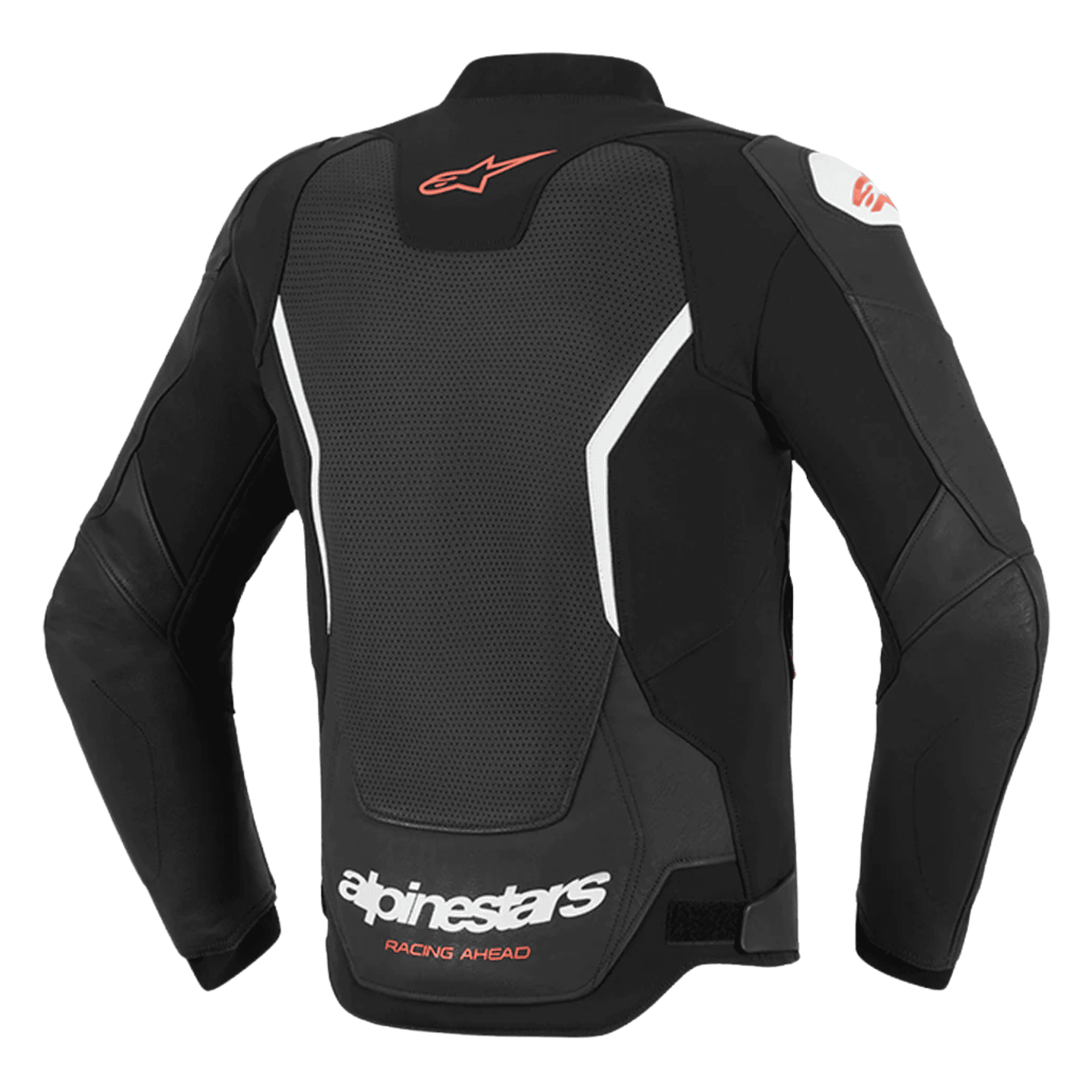 Alpinestars GP Force V2 Air Leather Motorcycle Jacket – Black/White/Red | Tech-Air® Ready | Perforated Panels | Nucleon Flex Plus & DFS Protection | CE Sport Fit Riding Jacket for Men