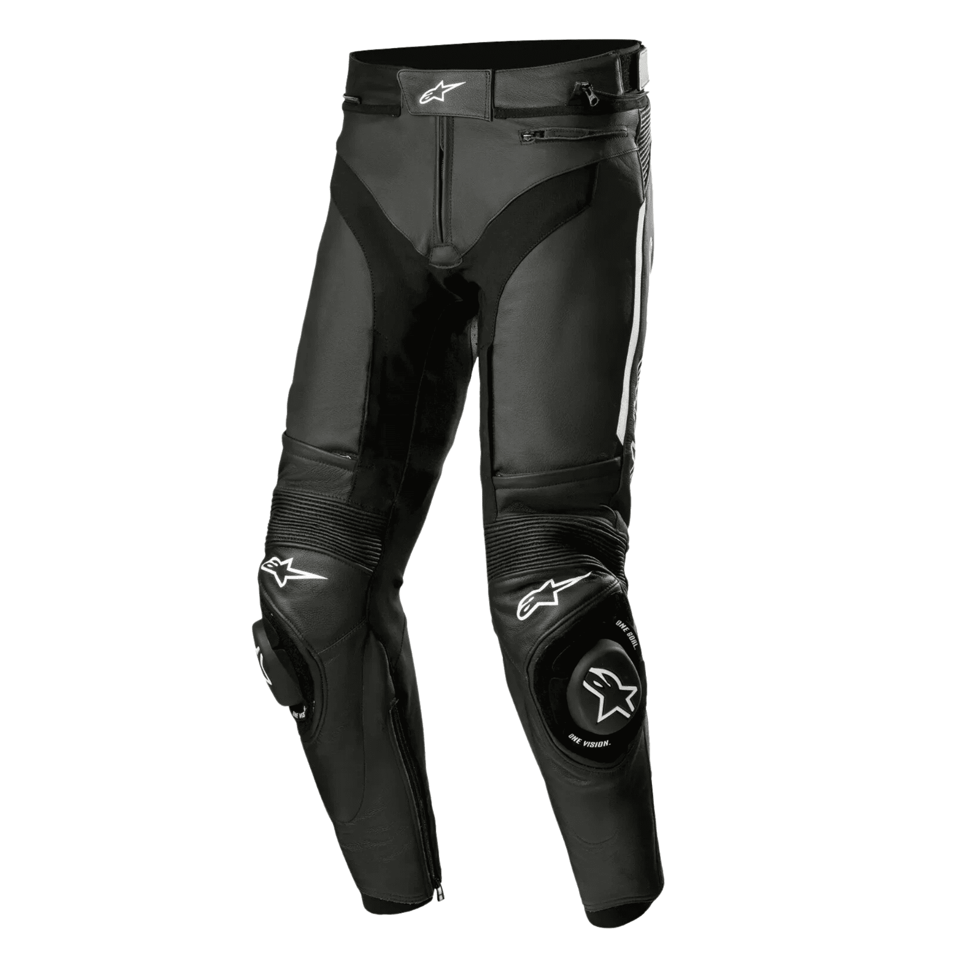 Alpinestars Missile V3 Leather Motorcycle Pants – Black | Tech-Air® 10 Ready | GP-R Lite Knee Armor | Replaceable Sport Knee Sliders | Flex Fit CE AA Certified Racing Pants for Men