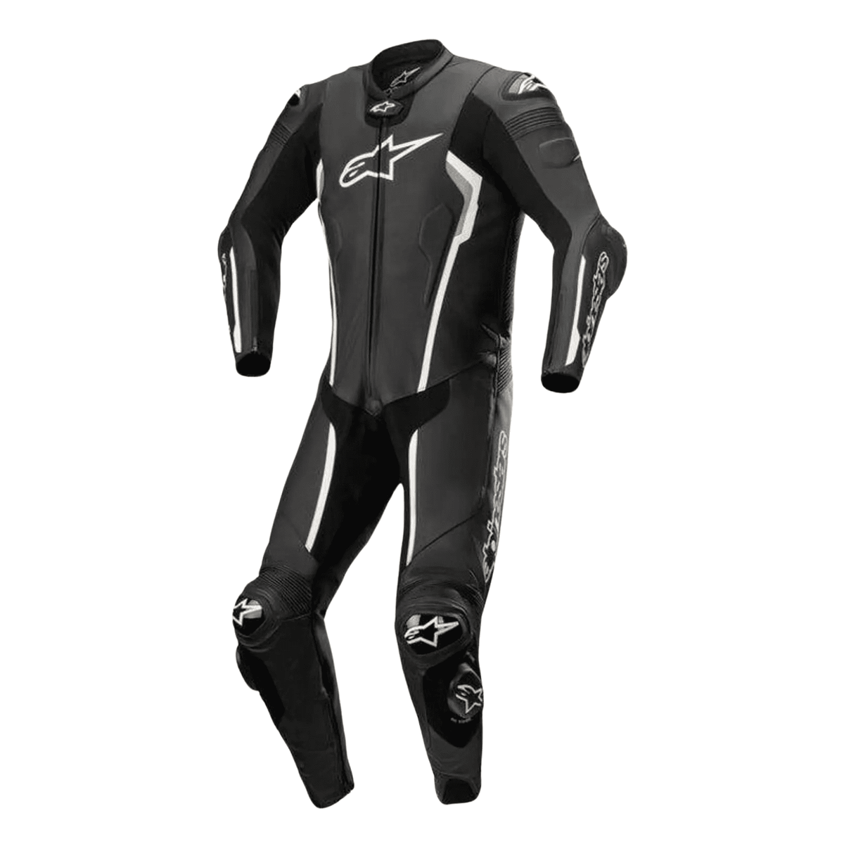 Alpinestars GP Tech V4 One-Piece Leather Racing Suit – Black/White | Tech-Air® 10 Ready | MATRYX® Panels | CE AAA Certified | MotoGP-Derived Race Suit for Men